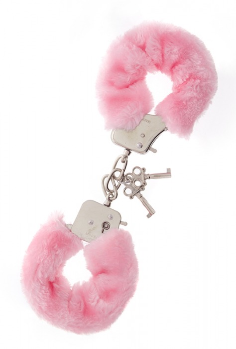 Металлические наручники с розовой меховой опушкой METAL HANDCUFF WITH PLUSH PINK - Dream Toys - купить с доставкой в Братске