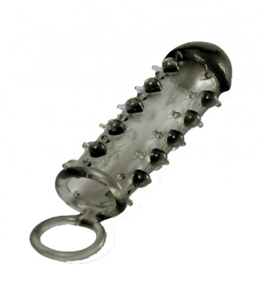 Дымчатая стимулирующая насадка с закрытой головкой SAMURAI PENIS SLEEVE BLACK - 14,5 см. - NMC - в Братске купить с доставкой