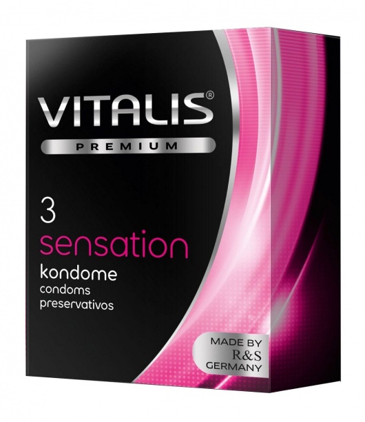 Презервативы с пупырышками и кольцами VITALIS PREMIUM sensation - 3 шт. - Vitalis - купить с доставкой в Братске
