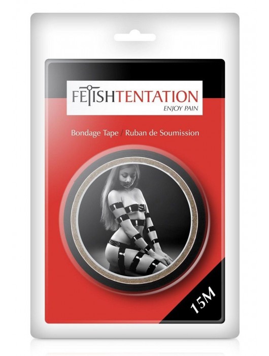 Черный скотч для фиксации - 15 м. - Fetish Tentation - купить с доставкой в Братске
