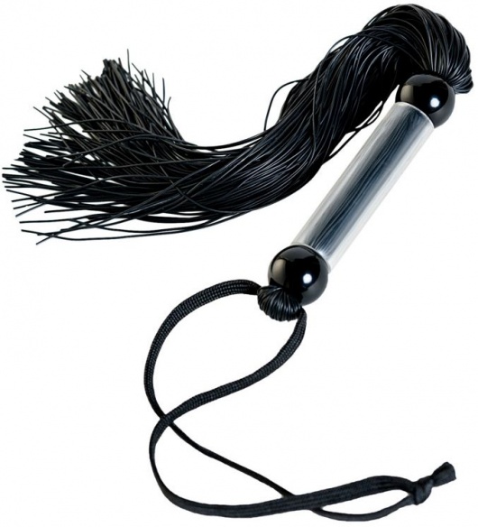 Черный мини-флоггер с резиновыми хвостами - 26 см. - ToyFa - купить с доставкой в Братске