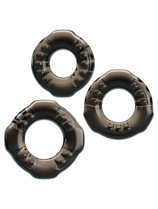 Набор из 3 эластичных дымчатых эрекционных колец - Baile - в Братске купить с доставкой