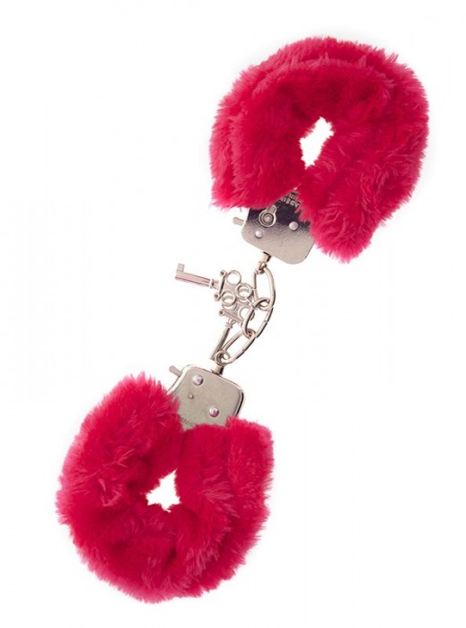 Металлические наручники с красной меховой опушкой METAL HANDCUFF WITH PLUSH RED - Dream Toys - купить с доставкой в Братске