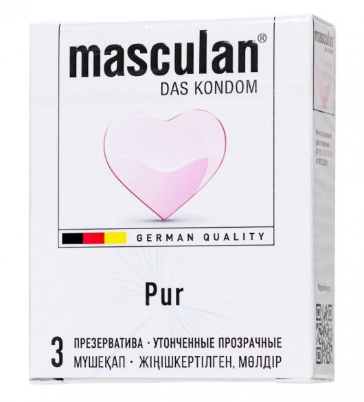 Супертонкие презервативы Masculan Pur - 3 шт. - Masculan - купить с доставкой в Братске