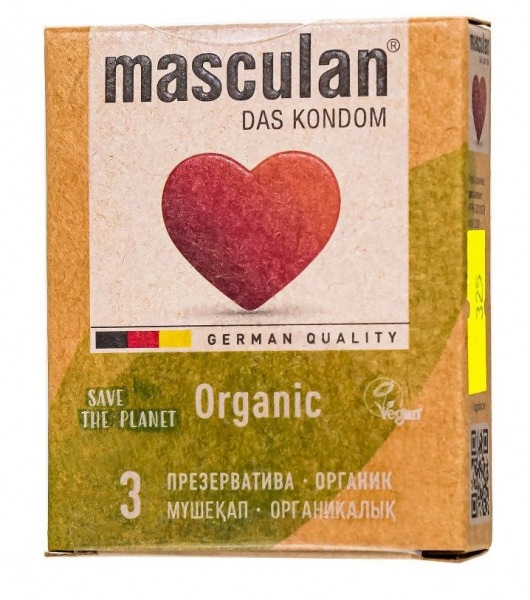 Экологически чистые презервативы Masculan Organic - 3 шт. - Masculan - купить с доставкой в Братске