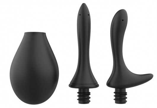 Черный анальный душ Nexus Anal Douche Set с 2 сменными насадками - Nexus Range - купить с доставкой в Братске