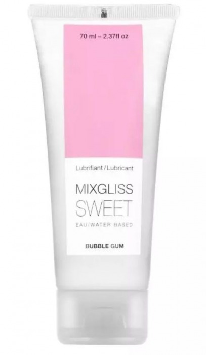 Смазка на водной основе Mixgliss Sweet с ароматом бабл-гам - 70 мл. - Mixgliss - купить с доставкой в Братске