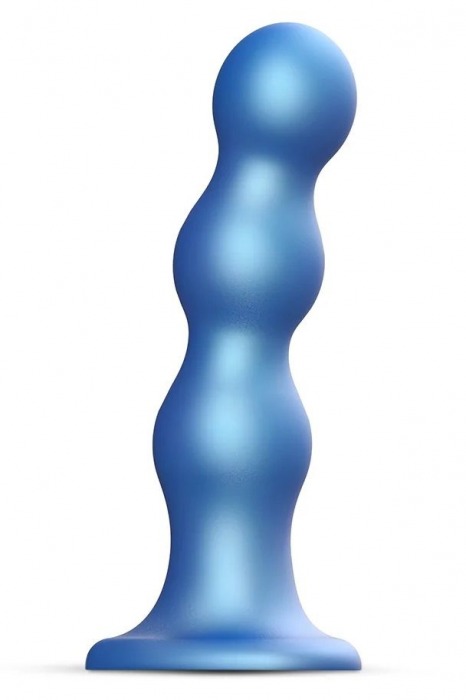 Голубая насадка Strap-On-Me Dildo Plug Balls size S - Strap-on-me - купить с доставкой в Братске