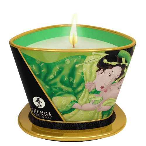 Массажная свеча Exotic Green Tea с ароматом зелёного чая - 170 мл. - Shunga - купить с доставкой в Братске