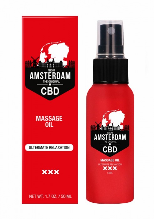 Стимулирующее массажное масло CBD from Amsterdam Massage Oil - 50 мл. - Shots Media BV - купить с доставкой в Братске