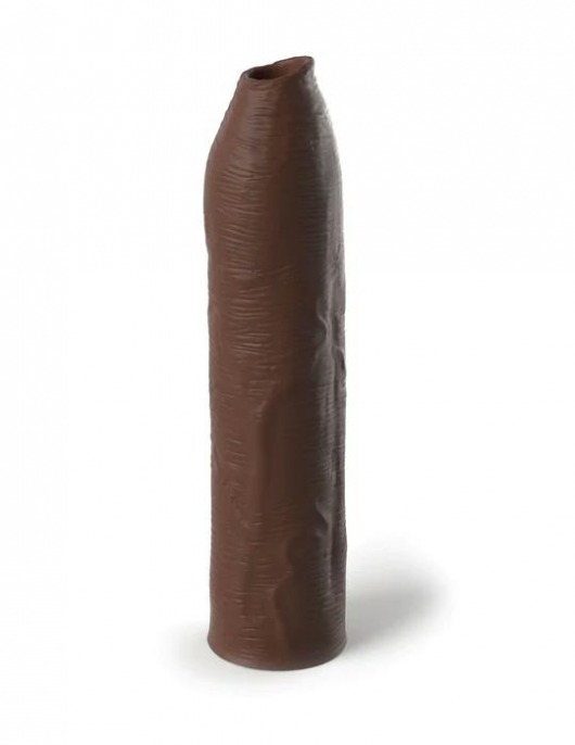 Коричневая насадка-удлинитель Uncut Silicone Penis Enhancer - 17,8 см. - Pipedream - в Братске купить с доставкой