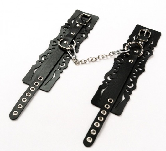 Узорчатые кожаные оковы с регулируемыми ремешками - Crazy Handmade - купить с доставкой в Братске