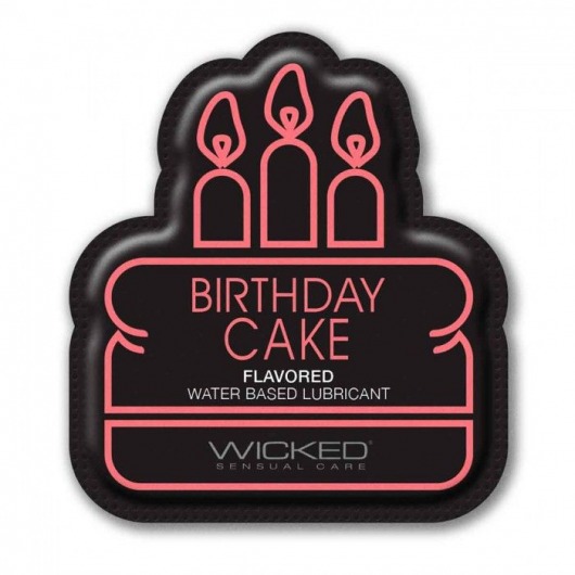 Лубрикант на водной основе со вкусом торта с кремом Wicked Aqua Birthday cake - 3 мл. - Wicked - купить с доставкой в Братске