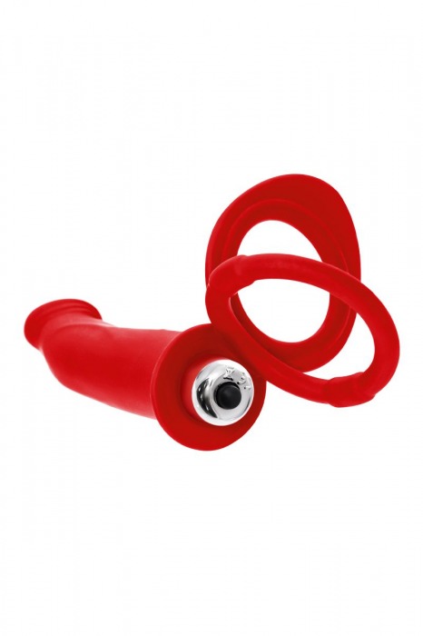 Красная насадка на пенис для двойного проникновения - 19 см. - ToyFa - купить с доставкой в Братске