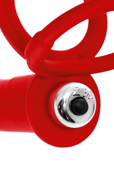 Красная насадка на пенис для двойного проникновения - 19 см. - ToyFa - купить с доставкой в Братске