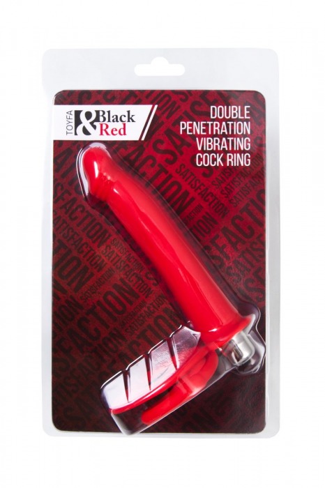 Красная насадка на пенис для двойного проникновения - 19 см. - ToyFa - купить с доставкой в Братске