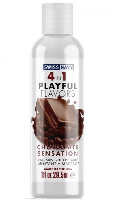 Массажный гель 4-в-1 Chocolate Sensation с ароматом шоколада - 29,5 мл. - Swiss navy - купить с доставкой в Братске