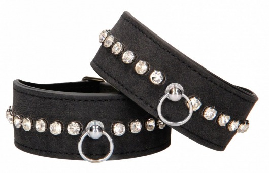 Черные поножи Diamond Studded Ankle Cuffs - Shots Media BV - купить с доставкой в Братске