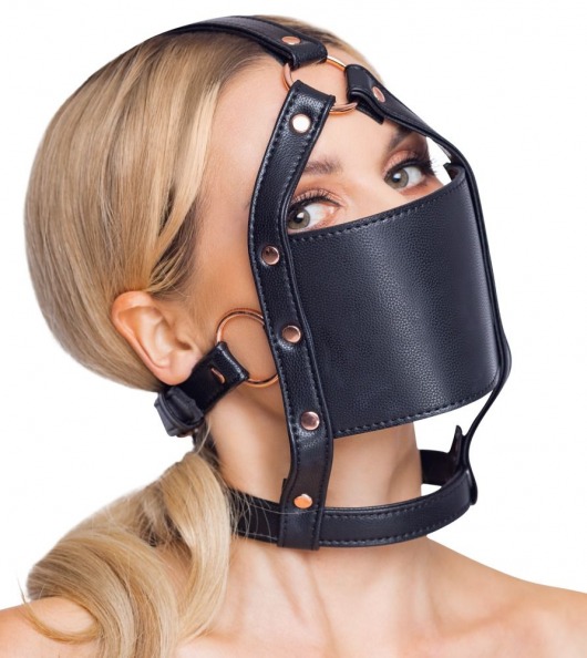 Черный намордник с кляпом-шаром Head Harness With A Gag - Orion - купить с доставкой в Братске