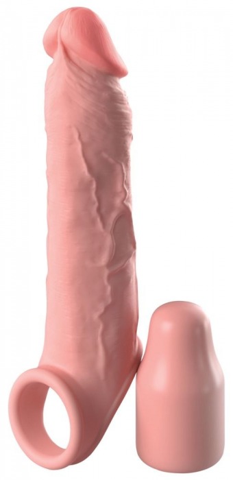 Телесная насадка-удлинитель 2 Inch Silicone X-tension with Strap - 20,3 см. - Pipedream - в Братске купить с доставкой