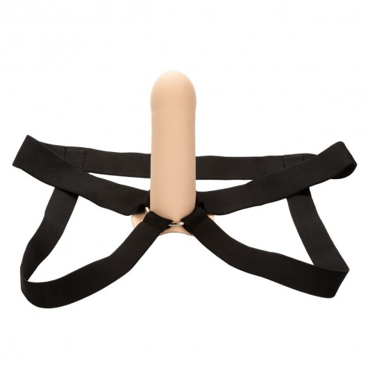 Телесный фаллопротез из силикона Extension with Harness - 15,75 см. - California Exotic Novelties - купить с доставкой в Братске