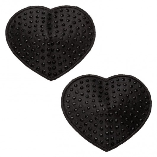 Черные пэстисы в форме сердечек Heart Pasties - California Exotic Novelties - купить с доставкой в Братске