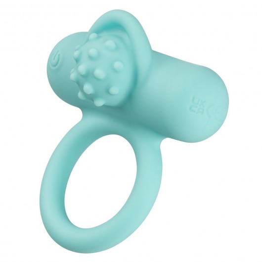 Аквамариновое эрекционное виброкольцо Silicone Rechargeable Nubby Lover’s Delight - California Exotic Novelties - в Братске купить с доставкой