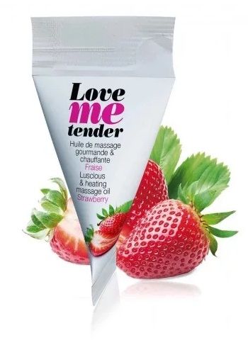Съедобное согревающее массажное масло Love Me Tender Strawberry с ароматом клубники - 10 мл. - Love to Love - купить с доставкой в Братске
