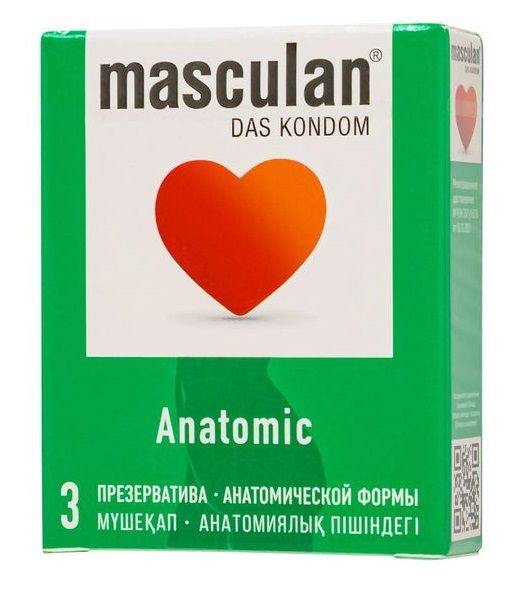 Презервативы анатомической формы Masculan Anatomic - 3 шт. - Masculan - купить с доставкой в Братске