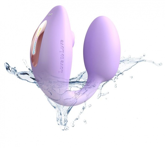 Сиреневый U-образный стимулятор клитора и точки G с пультом ДУ Wonderlover - Love to Love