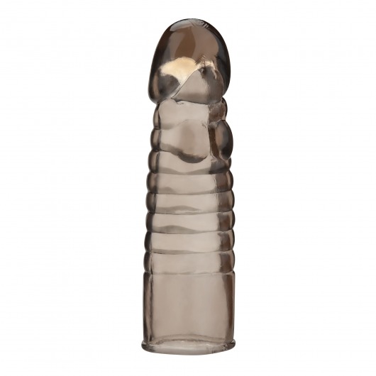 Дымчатая насадка-удлинитель Ribbed Realistic Penis Enhancing Sleeve Extension - 15,2 см. - BlueLine - в Братске купить с доставкой