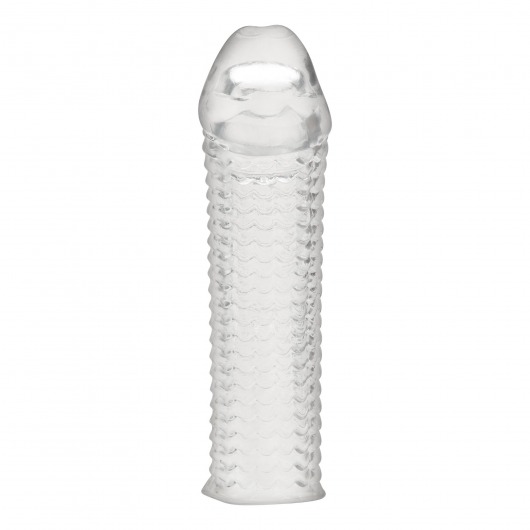 Текстурированная насадка на пенис Clear Textured Penis Enhancing Sleeve Extension - 16,5 см. - BlueLine - в Братске купить с доставкой