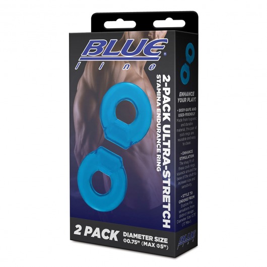 Комплект из двух колец для пениса 2-Pack Ultra-Stretch Stamina Endurance Ring - BlueLine - в Братске купить с доставкой