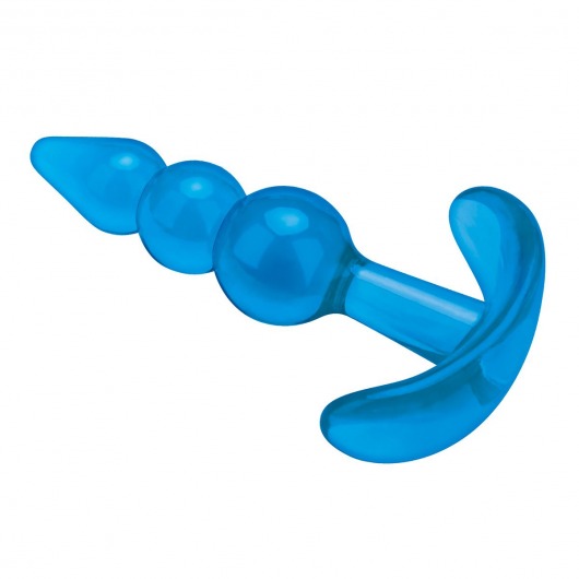 Голубой анальный плаг Beginners Beaded Plug - 9,5 см. - BlueLine в Братске Голубой анальный плаг Beginners Beaded Plug - 9,5 см. - BlueLine