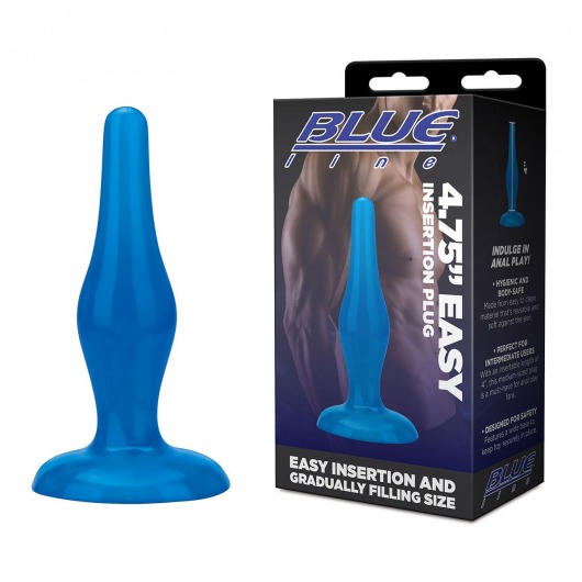 Голубой анальный плаг Easy Insertion Plug - 12 см. - BlueLine в Братске Голубой анальный плаг Easy Insertion Plug - 12 см. - BlueLine