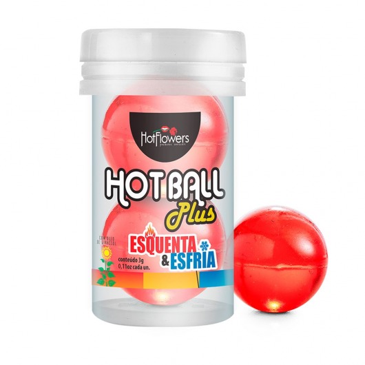 Лубрикант на масляной основе Hot Ball Plus с охлаждающе-разогревающим эффектом (2 шарика по 3 гр.) - HotFlowers - купить с доставкой в Братске