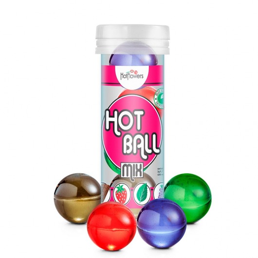 Ароматизированный лубрикант Hot Ball Mix на масляной основе (4 шарика по 3 гр.) - HotFlowers - купить с доставкой в Братске