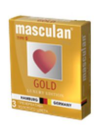 Презервативы Masculan Ultra Gold с золотым напылением и ароматом ванили - 3 шт. - Masculan - купить с доставкой в Братске