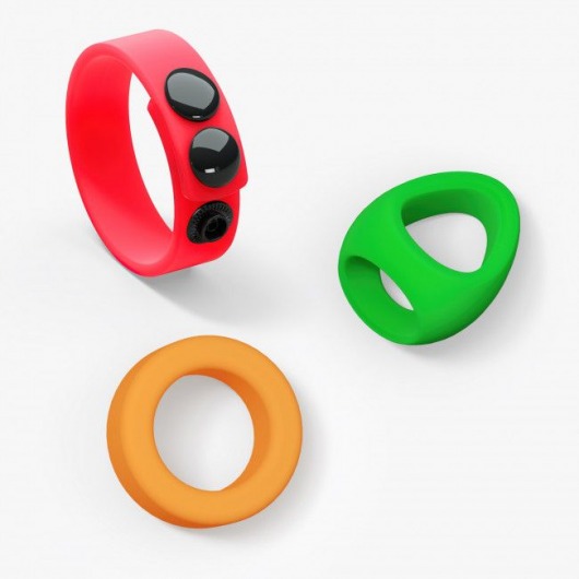 Набор из 3 разноцветных эрекционных колец Kit Neon Ring - Love to Love - в Братске купить с доставкой