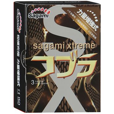 Суженные к основанию презервативы Sagami Xtreme COBRA - 3 шт. - Sagami - купить с доставкой в Братске