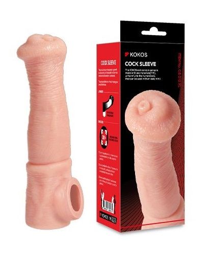 Телесная фантазийная насадка на член Cock Sleeve Size L - KOKOS - в Братске купить с доставкой