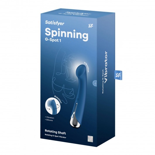 Синий вибратор для G-стимуляции Spinning G-Spot 1 - 17 см. - Satisfyer