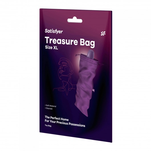 Фиолетовый мешочек для хранения игрушек Treasure Bag XL - Satisfyer - купить с доставкой в Братске