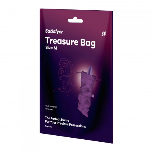 Фиолетовый мешочек для хранения игрушек Treasure Bag M - Satisfyer - купить с доставкой в Братске