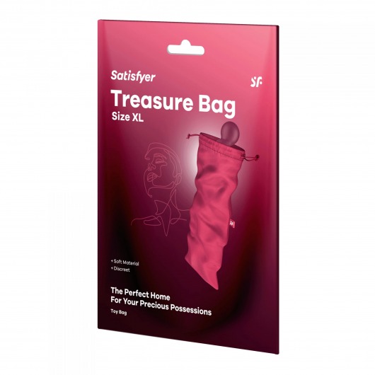 Розовый мешочек для хранения игрушек Treasure Bag XL - Satisfyer - купить с доставкой в Братске