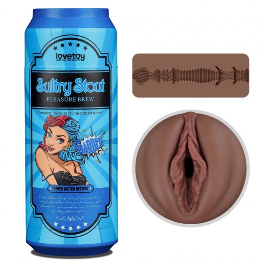 Коричневый мастурбатор-вагина Pleasure Brew Masturbator-Sultry Stout в банке - Lovetoy - в Братске купить с доставкой