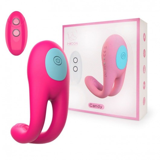 Розовое виброкольцо с пультом ДУ - I-MOON - в Братске купить с доставкой