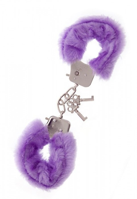 Фиолетовые меховые наручники METAL HANDCUFF WITH PLUSH LAVENDER - Dream Toys - купить с доставкой в Братске