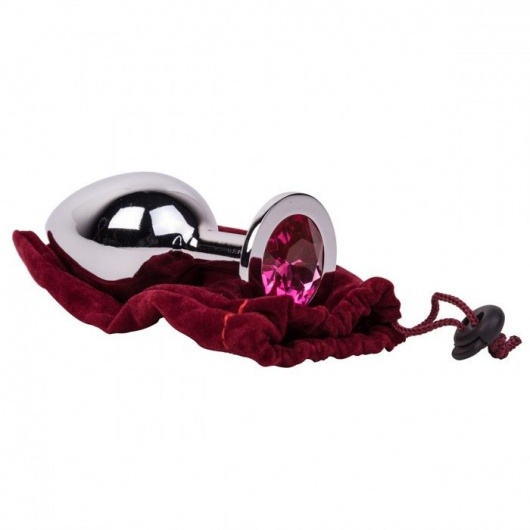 Большой стальной плаг с розовым кристаллом Pink Bubble Gum - 9,5 см. - Erotic Fantasy - купить с доставкой в Братске