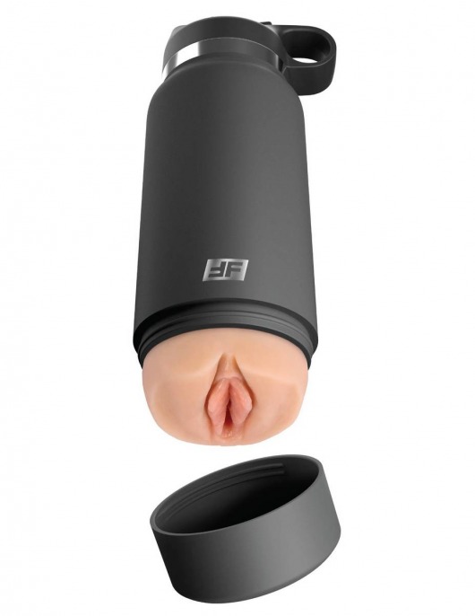 Серый мастурбатор в виде бутылки F*ck Flask - Pipedream - в Братске купить с доставкой